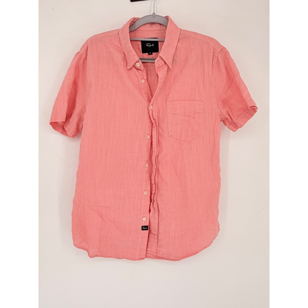Rails Fairfax Shirt Mens Medium Guava Pink Excellent Short Sleeve Button Down